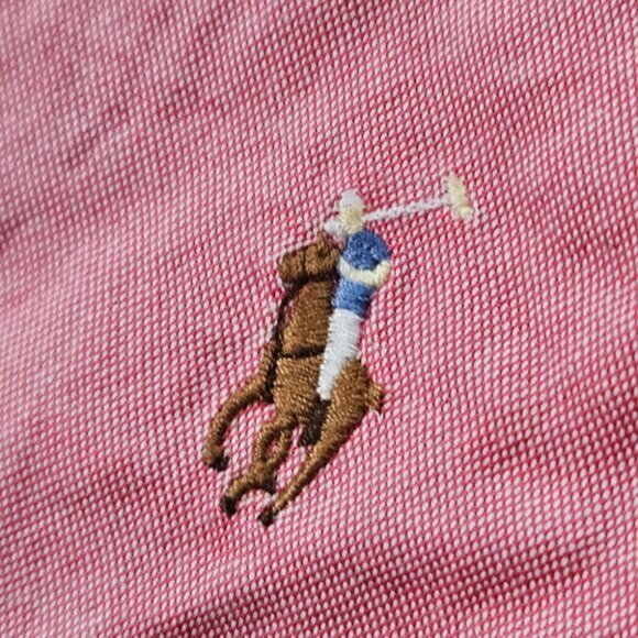 Ralph Lauren Chambray Oxford Shirt Button-Down Pony Logo Men's Size LT Tall Pink - Picture 9 of 10